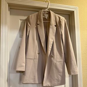 Women's Oversized Beige Blazer